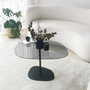 Hanah Home Soho Mesa de Centro de Cristal Templado Gris Oscuro y Negro